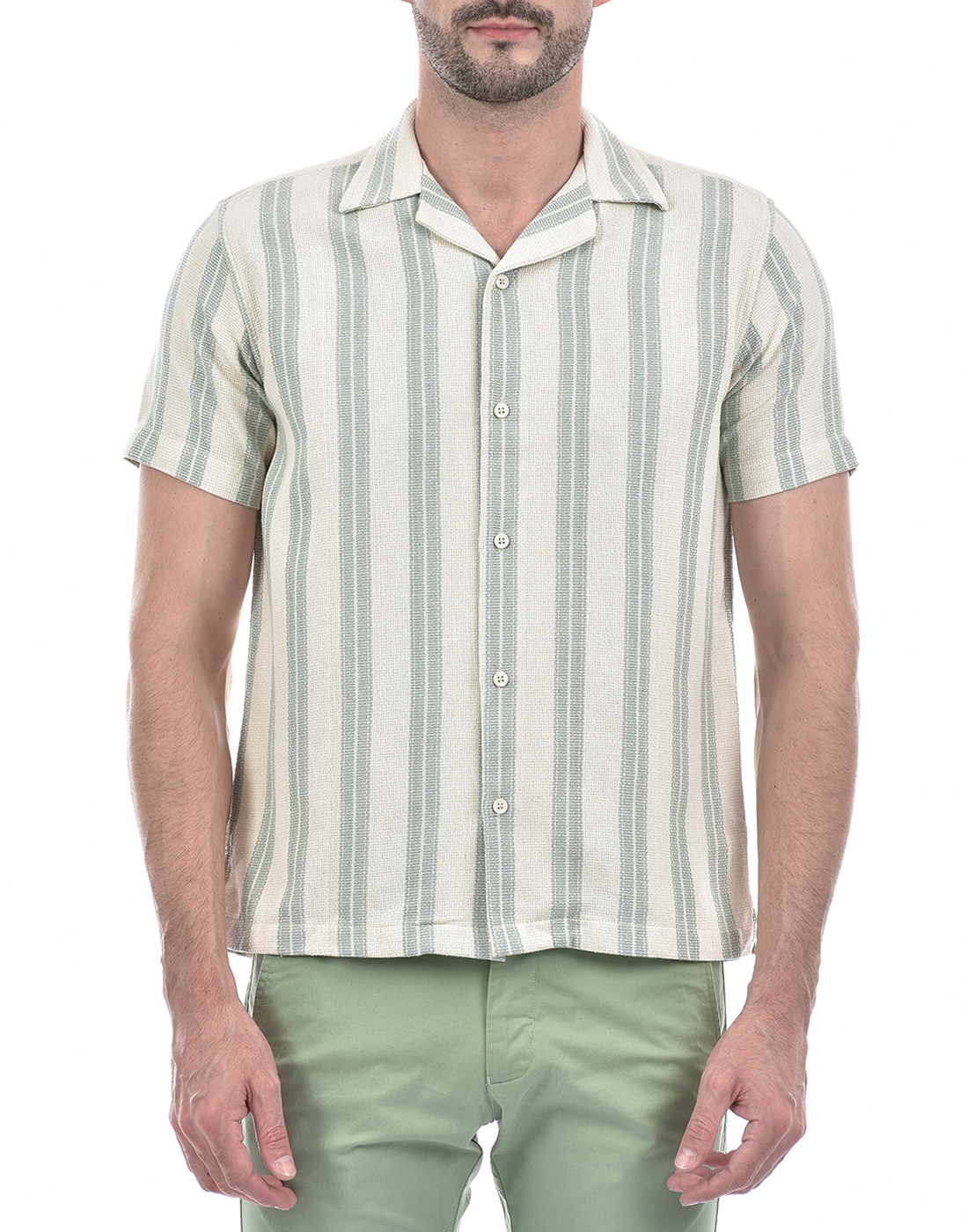 Numero Uno Men Striped Green Shirt